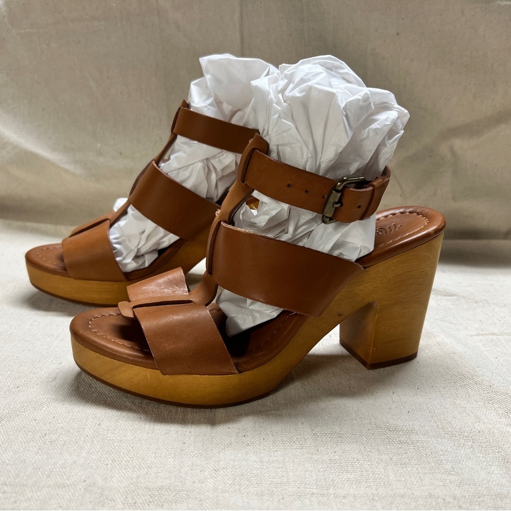 NWOT Madewell Chunky Brown Leather Platform Women's Sandals